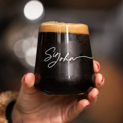 Verre sans pied Signature